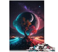 Puzzle Adulte 1000 pièces Couleurs de l'espace Casse-tête pour 26x38cm Soulagement du Stress Staycation Tue Le Temps pour Adolescent 14+