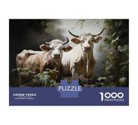 Puzzle Adulte 1000 Pièces Cows in The Garden Puzzles pour Adolescents, Jouets Anti-Stress, Défi Difficile, Cadeau d'anniversaire Unique 70x50cm/1000pcs