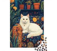 Puzzle Adulte 1000 Pièces Cozy Cat Decor Puzzle pour Adolescents Course De Vitesse Manuelle Liste De Souhaits avec Le Père Noël Jeu Stimulant Jouets 70x50cm/1000pcs