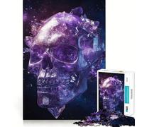 Puzzle Adulte 1000 pièces Crâne d'améthyste Galaxie Jeu de Concentration mentale Activité de découpage de Haute précision Moment de Partage et de complicité avec Les Proches (38x52cm)