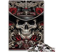 Puzzle Adulte 1000 pièces, Crâne de Cowboy Difficile, 1000 pièces, Jouets éducatifs, Jeux familiaux, Anniversaires et Cadeaux Uniques (75x50cm)