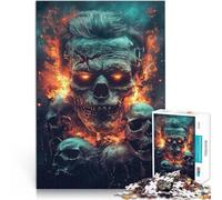 Puzzle Adulte 1000 pièces Crânes de Frankenstein pour Le Jeu éducatif Challenge Toy avec des pièces de Formes aléatoires entièrement imbriquées 75x50cm