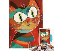 Puzzle Adulte 1000 pièces Crazy Cat Leon Impossible Game Jeu éducatif et ludique pour Un Père Noël Secret en Famille (38x52cm)