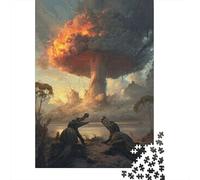 Puzzle Adulte 1000 Pièces, Crocodiles in War, 52x38cm/1000pcs, Pièces Blanches pour Un Tri Ordonné; À Savourer Seul Ou en Bonne Compagnie