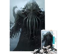 Puzzle Adulte 1000 pièces Cthulhu Neige Décoration Art Impossible Jeu Apprentissage Jouets Éducatifs Cadeaux Père Noël Secret pour Le Plaisir en Famille (Dimensions 38x26cm)