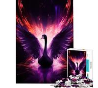 Puzzle Adulte 1000 pièces Cygne de feu Violet Jeu de réflexion et d'apprentissage Jouet éducatif Cadeau d'anniversaire pour Femme (Dimensions 38x52cm)