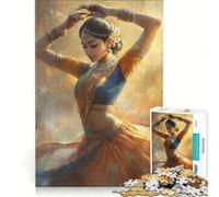 Puzzle Adulte 1000 pièces Danseuse Classique Indienne, décoration Murale, décoration Parfaite, avec Poster Assorti et fiche d'informations 38x26cm