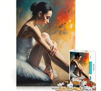 Puzzle Adulte 1000 pièces Danseuse de Ballet en Tutu avec éclaboussures de Peinture, Jouet éducatif, découpe de précision, renforce Les Liens Amoureux 38x52cm