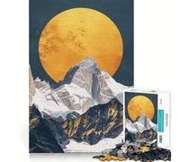 Puzzle Adulte 1000 pièces, décor Montagne et Nature doré, 1000 pièces, Jeu d'esprit, Anti-Stress, à Assembler, Joli Cadeau (50x75cm)