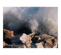 Puzzle Adulte 1000 Pièces, Décoration Intérieure-Pierres,Eau,Éclaboussure,Vague,Mer,Rivage 70x50cm