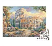 Puzzle Adulte 1000 Pièces Défi, Jardin du Colisée, Colisée par Une Journée Ensoleillée, Premium Épais Robustes Haute Qualité, Antistress 52x38cm