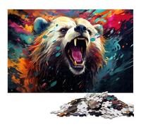 Puzzle Adulte 1000 pièces Dessin en Couleur d'un Panda Fantastique Puzzle avec Affiche et fiche de Questions réponses Assorties (75 x 50 cm)