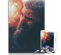 Puzzle Adulte 1000 pièces Dieu en colère avec orbe enflammé - Jeu intellectuel - Décoration intérieure - Cadeau de Noël Secret - Dimensions : 38x26cm