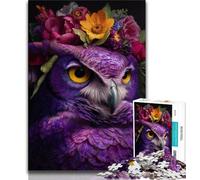 Puzzle Adulte 1000 pièces Difficile Hibou Violet, Jouets éducatifs pour Enfants, Jeux familiaux, Jeu éducatif pour Anniversaire, Noël (38x26cm)