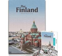 Puzzle Adulte 1000 pièces, Difficile, Visite Finlande, Jouet Anti-Stress, idéal comme Cadeau pour Toute la Famille, pour Les Enfants de 14 Ans et Plus, 38x26cm
