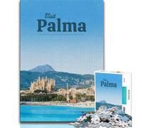 Puzzle Adulte 1000 pièces Difficile Visite Palma, Jouet éducatif intellectuel décompressant, liste de souhaits avec Père Noël pour 14 Ans et Plus 38x26cm