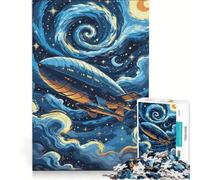 Puzzle Adulte 1000 pièces Dirigeable dans Un Ciel étoilé, Jeu éducatif, Cadeau d'anniversaire, Convient pour la décoration de Bureau 50x75cm