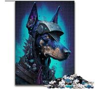 Puzzle Adulte 1000 pièces Doberman Warrior en Bois, pour Les 14 Ans et Plus 50x75cm. Un Casse-tête Stimulant - Jouet Relaxant pour Adolescents.