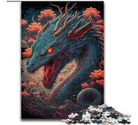 Puzzle Adulte 1000 pièces Dragon Animal en Bois, pour Les Parents, Les Amoureux, Les Amis - 14 Ans et Plus 50x75cm pour Anniversaire, Vacances, Noël, Halloween