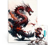 Puzzle Adulte 1000 pièces Dragon Aquarelle Aidez Le Cerveau à exercer des Jouets addictifs pour cultiver la Patience Cadeau Amusant 50x70cm