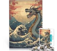 Puzzle Adulte 1000 pièces Dragon des Mers du Japon Jeux éducatifs Décoration d'intérieur Liste de souhaits avec Le Père Noël 38x26cm