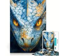 Puzzle Adulte 1000 pièces Dragon Fantastique Bleu,découpe Nette,Jeu de Concentration Amusant,Moment de détente,Cadeau de Noël Amusant (50x75cm)
