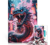 Puzzle Adulte 1000 pièces Dragon Japonais Sakura Jouets éducatifs d'apprentissage avec des pièces de Formes aléatoires entièrement imbriquées 52x38cm