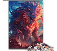Puzzle Adulte 1000 pièces Dragon Monster Fury en Carton, Jeu Familial interactif, décoration d'intérieur DIY, Casse-tête Stimulant, 1000 pièces(26x38cm)