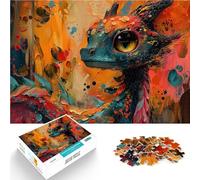 Puzzle Adulte 1000 pièces Dragon Vibrant Abstrait Entraînez Votre Cerveau et Vos Mains Cadeau d'anniversaire, Cadeaux, décoration Murale 38x26cm