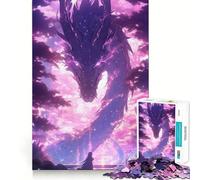 Puzzle Adulte 1000 pièces Dragon Violet Anime,Casse-tête logique,découpe de précision,Bords Lisses, pour Les réunions de Famille (38x26cm)