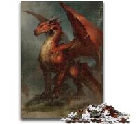 Puzzle Adulte 1000 pièces Dragon Volant Rouge Un défi à compléter, mais Amusant et Humoristique Cadeau d'anniversaire, Cadeaux, décoration Murale 26x38cm