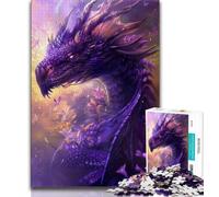 Puzzle Adulte 1000 pièces Dragon Volant Violet Difficile 1000 pièces pour Adultes, Anti-Stress, Vacances à la Maison, Interaction Parent-Enfant (Taille 75x50cm)