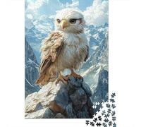 Puzzle Adulte 1000 Pièces, Eagle on Mountain Peak, 38x26cm/1000pcs; Moment Tranquille Autour De La Table; Pièces Blanches pour Un Tri Ordonné