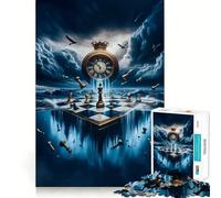 Puzzle Adulte 1000 pièces Échiquier du Temps Découpe serrée Jeu de résolution de problèmes Amusant et ludique Décoration d'anniversaire Cadeau (50x75cm)