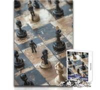 Puzzle Adulte 1000 pièces - Échiquier en Gros Plan - Jeu éducatif et Intelligent et touchant - Dimensions:50x75cm