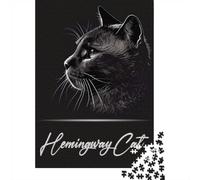 Puzzle Adulte 1000 Pièces, Elegant Hemingway Cat, 38x26cm/1000pcs