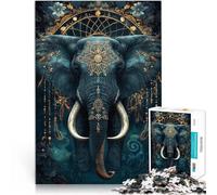 Puzzle Adulte 1000 pièces Éléphant Magique de la Jungle Jeux éducatifs Décoration d'intérieur Jeu de défi Unique 38x26cm