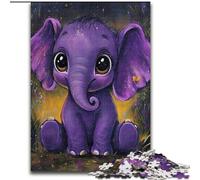 Puzzle Adulte 1000 pièces Éléphant Violet Jeu de réflexion Jeu éducatif pour Anniversaire, Noël pour Les 14 Ans 26x38cm