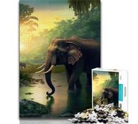 Puzzle Adulte 1000 pièces Éléphants Animal Adolescent Puzzle, Jeux d'activités familiales stimulants Jouet DIY pour Décoration Murale Maison Cadeaux (Taille 38x26cm)