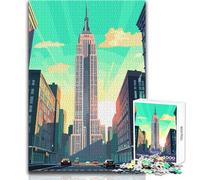 Puzzle Adulte 1000 pièces Empire State Building Idéal pour des Moments de détente Découpe précise de Haute qualité Dimensions:38x26cm