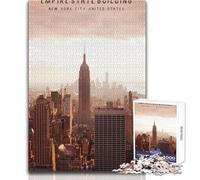 Puzzle Adulte 1000 pièces Empire State Building - Idée Cadeau familiale Amusante et Anti-Stress - Format 38x52cm