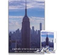 Puzzle Adulte 1000 pièces Empire State Building - Idée Cadeau familiale Amusante et Anti-Stress - Format 38x52cm