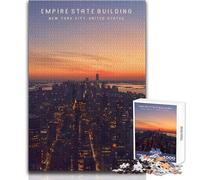 Puzzle Adulte 1000 pièces Empire State Building - Idée Cadeau familiale et Anti-Stress - Format 50x75cm