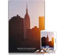 Puzzle Adulte 1000 pièces Empire State Building - Idée Cadeau familiale et Anti-Stress - Format 50x75cm