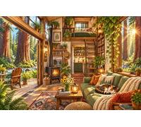 Puzzle Adulte 1000 pièces en Bois Cabane Douillette dans Les séquoias