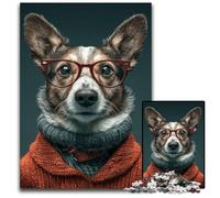 Puzzle Adulte 1000 pièces en Bois Motif Chien Heureux, idéal pour la décoration de la Maison, idéal pour Les soirées Jeux 50x75cm