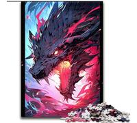 Puzzle Adulte 1000 pièces en Bois, Motif Dragon animé, Jeu Familial interactif, décoration d'intérieur à Faire soi-même, Casse-tête Stimulant, 1000 pièces(50x75cm)