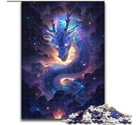 Puzzle Adulte 1000 pièces en Bois, Motif Dragon animé, Jeu Familial interactif, décoration d'intérieur à Faire soi-même, Casse-tête Stimulant, 1000 pièces(50x75cm)