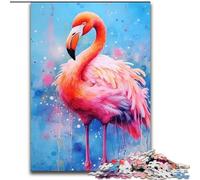 Puzzle Adulte 1000 pièces en Bois, Motif Flamant Rose, pour Adolescents et Famille - Jeu de réflexion à Faire soi-même, 1000 pièces(50x75cm)