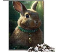 Puzzle Adulte 1000 pièces en Bois, Motif Lapin Moelleux, pour Adolescents et Famille - Jeu de réflexion à Faire soi-même, 1000 pièces(50x75cm)